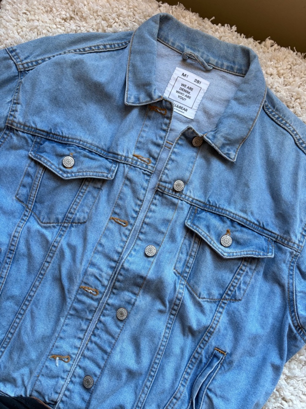 Pull&Bear Light Blue Denim Jacket with Button Details